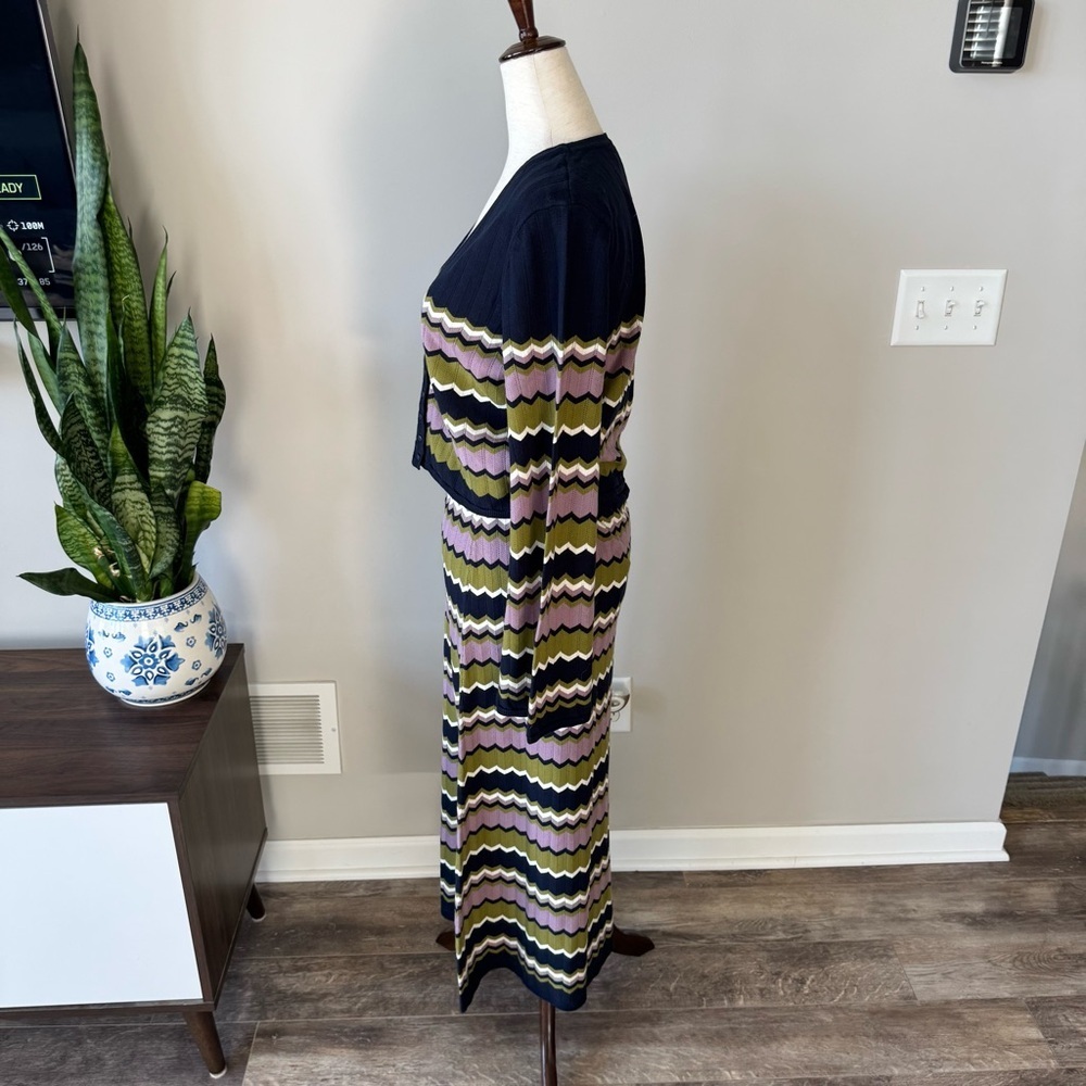 NWT! Sezane Two-Piece Set June Pamiane Chevron Sweater Skirt and Cardigan - Picture 7 of 14